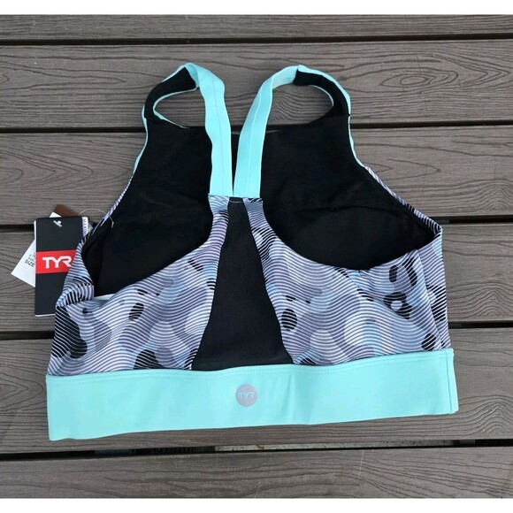 TYR Lavare Amira Swim Top, Women's Size M (8), Gray/Mint NEW - Picture 2 of 2